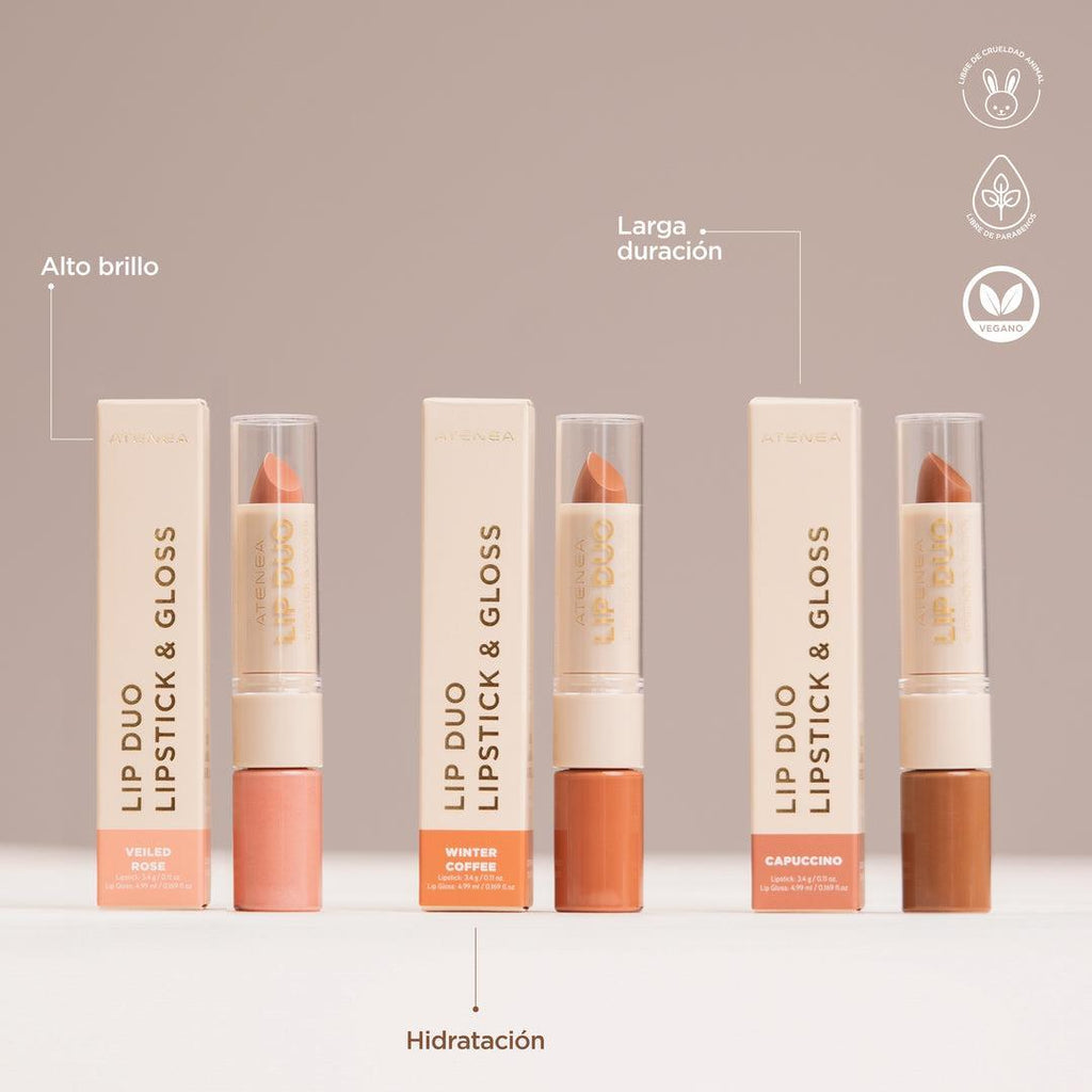 Lip Duo Lipstick Y Gloss Veiledrose Atenea