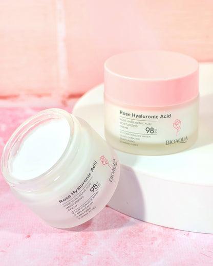 Crema Facial con Extractos de Rosa y Ácido Hialurónico Bioaqua