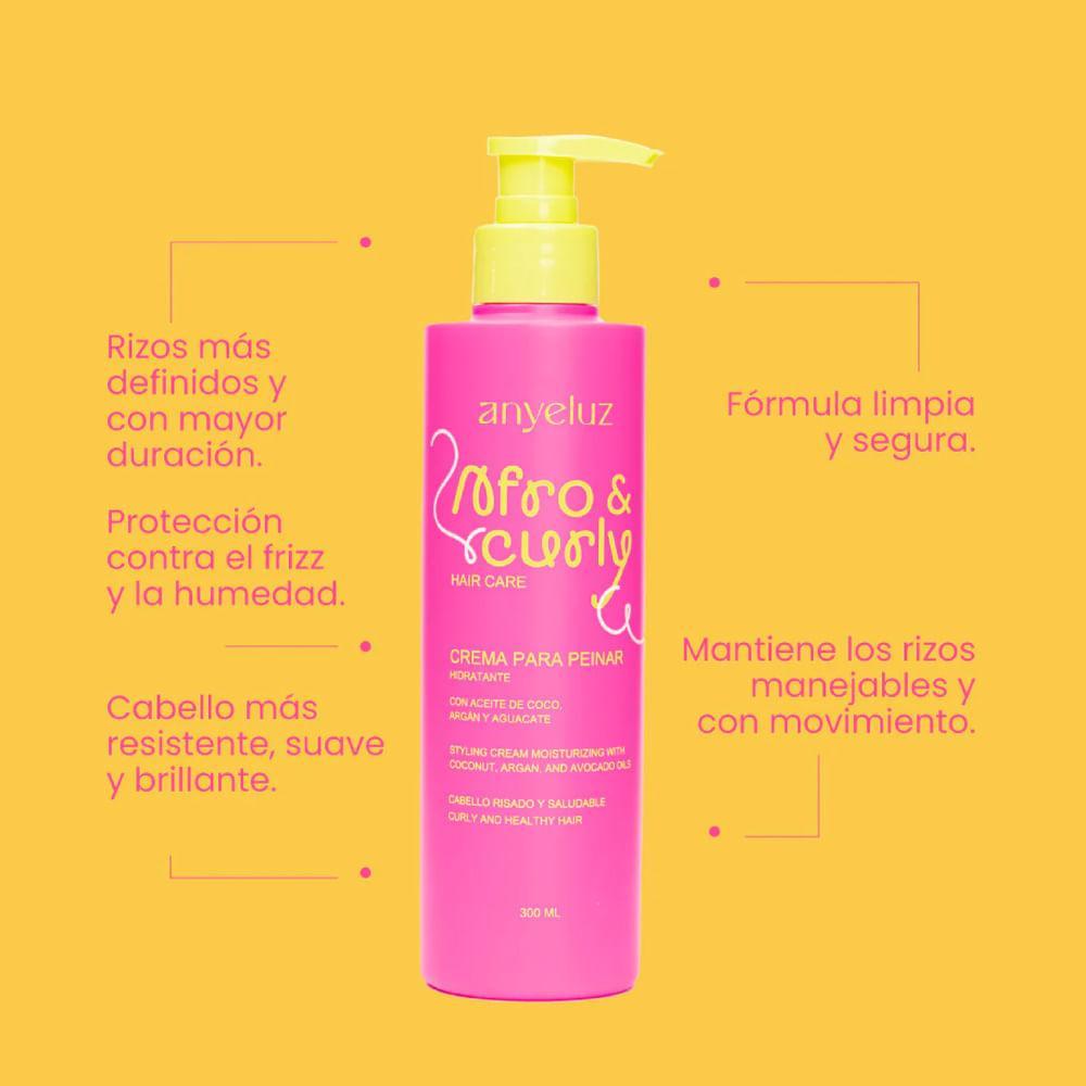 Crema de Peinar Afro y Curly Hidratante 300 ml Anyeluz
