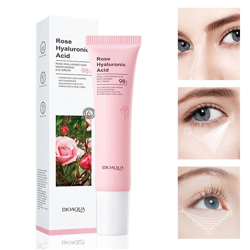 Crema Antiojeras Hidratante de Rosas con Ácido Hialurónico Bioaqua