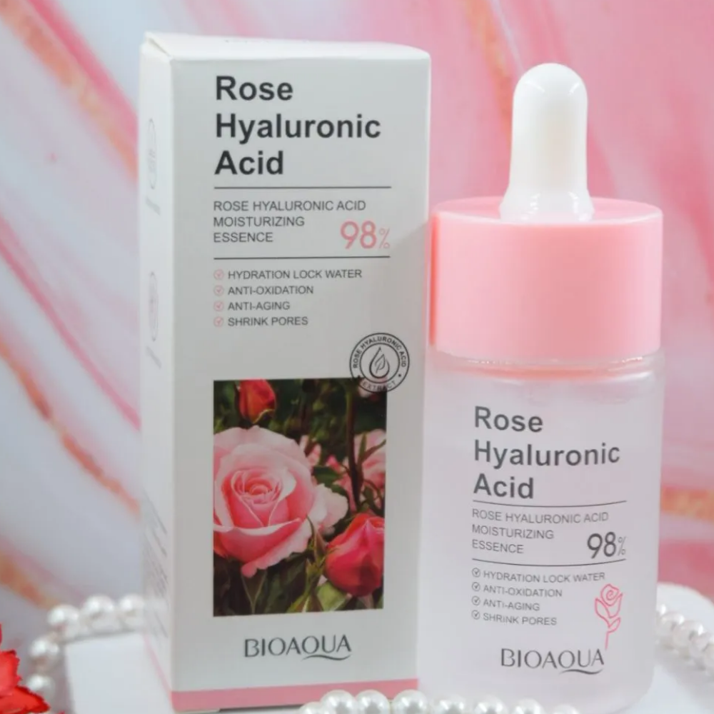 Serum Hidratante Facial Blanqueador a Base de Rosas y Ácido Hialurónico Bioqua