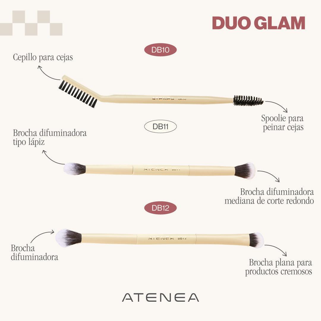 Duo Glam 12 Brocha Difuminadora / Plana Productos Cremosos Atenea