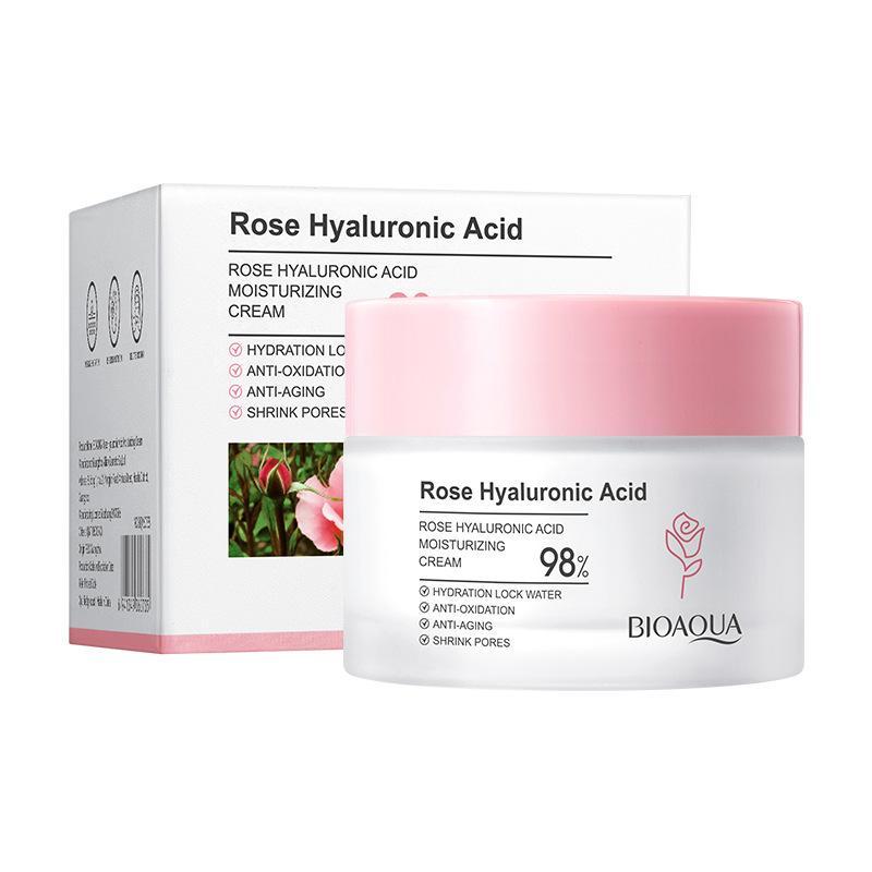 Crema Antiojeras Hidratante de Rosas con Ácido Hialurónico Bioaqua