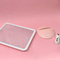 Espejo Led Restangular Con Soporte Rosa Lula