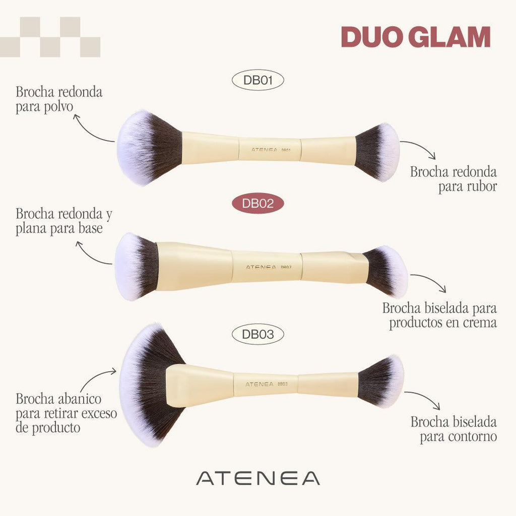 Duo Glam 2 Brochas Para Base/Productos En Crema Atenea